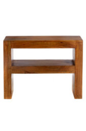 Elm Home And Garden Solid Dark Brown Wood Console Hall Telephone Table Small Slim H76 X W100 X D26Cm - thumbnail 2