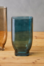 Orsina Blue Glass Vase, Minimalist Flower Vase, Decorative Glass Vase In Curves, Small Flower Vase For Living Room - thumbnail 3