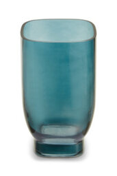 Orsina Blue Glass Vase, Minimalist Flower Vase, Decorative Glass Vase In Curves, Small Flower Vase For Living Room - thumbnail 5