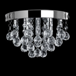 Valuelights Mitre Modern Polished Chrome And Clear Acrylic Droplet Flush Ceiling Light Fitting And Bulbs