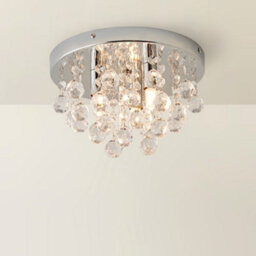 Valuelights Mitre Modern Polished Chrome & Clear Acrylic Droplet Flush Ceiling Light Fitting - Complete 3W G9 Led Bulbs 3000K - thumbnail 4