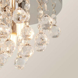 Valuelights Mitre Modern Polished Chrome & Clear Acrylic Droplet Flush Ceiling Light Fitting - Complete 3W G9 Led Bulbs 3000K - thumbnail 5