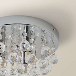 Valuelights Mitre Modern Polished Chrome & Clear Acrylic Droplet Flush Ceiling Light Fitting - Complete 3W G9 Led Bulbs 3000K - thumbnail 6