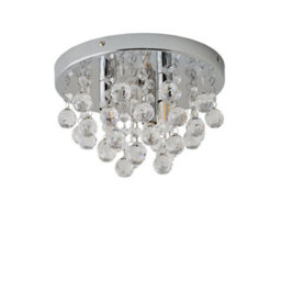 Valuelights Mitre Modern Polished Chrome & Clear Acrylic Droplet Flush Ceiling Light Fitting - Complete 3W G9 Led Bulbs 3000K - thumbnail 7