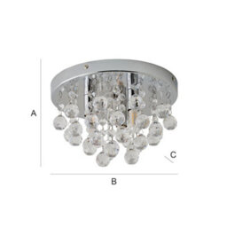 Valuelights Mitre Modern Polished Chrome & Clear Acrylic Droplet Flush Ceiling Light Fitting - Complete 3W G9 Led Bulbs 3000K - thumbnail 8