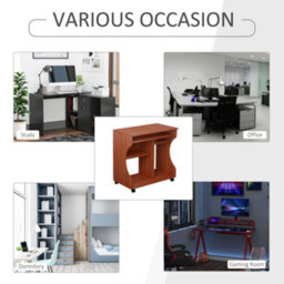 Homcom Computer Table Study Desk With Sliding Keyboard Tray, Cherry Wood - thumbnail 7