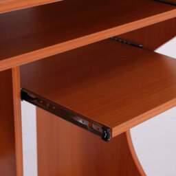 Homcom Computer Table Study Desk With Sliding Keyboard Tray, Cherry Wood - thumbnail 9