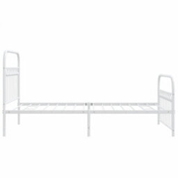 Berkfield Metal Bed Frame Without Mattress With Footboard White 100X200Cm - thumbnail 5