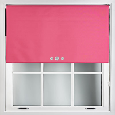 Furnished Triple Eyelets Blackout Window Blinds Free Cut Service - Fuchsia Pink (W)60Cm X (L)210Cm - image 1