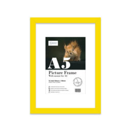 A5 Yellow Picture Frame With Mount For A6 (10.5 X 14.8Cm - 4.1 X 5.8In) Poster, Photo, Artwork, Or Print.