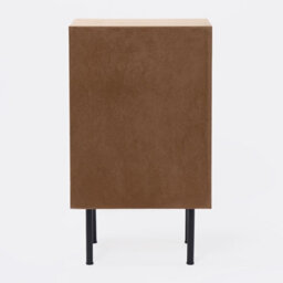 Ohs Ribbed Bedside Table Modern Bedroom 3 Draw Office Nightstand, Light Wood - thumbnail 9