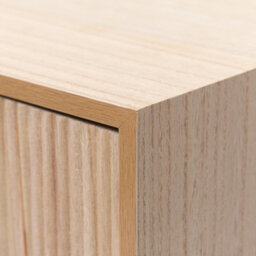 Ohs Ribbed Bedside Table Modern Bedroom 3 Draw Office Nightstand, Light Wood - thumbnail 7