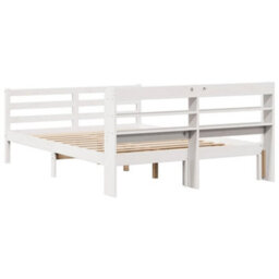 Berkfield Bed Frame With Headboard Without Mattress White 150X200 Cm King Size - thumbnail 6
