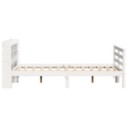 Berkfield Bed Frame With Headboard Without Mattress White 150X200 Cm King Size - thumbnail 5
