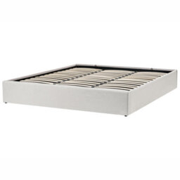 Beliani Ottoman Bed Without Headboard Fabric Dinan 180 X 200 Cm (Eu Super King) Light Beige - thumbnail 4