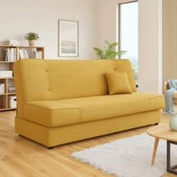 Gabi Comfortable 3 Seater Sofa Bed With Storage And Sleeping Function Yellow