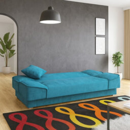 Gabi Comfortable 3 Seater Sofa Bed With Storage And Sleeping Function Yellow - thumbnail 3