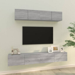 Berkfield 4 Piece Tv Cabinet Set Grey Sonoma Engineered Wood - thumbnail 1