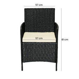 Alivio 4-Piece Rattan Sofa Set, Garden Furniture Set With Coffee Table, Weather & Uv Resistant Cushions For Outdoor (Black) - thumbnail 5