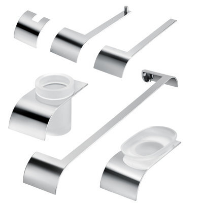 Plum&clay Jenna Chrome 6-Piece Bathroom Accessory Set With Soap Dish