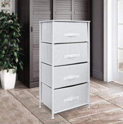 Clarisworld Drawers Storage Tower Dresser - Wood Top, Sturdy Steel Frame, Organizer Unit For Bedroom, Hallway, Entryway, Closets - thumbnail 3