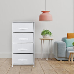 Clarisworld Drawers Storage Tower Dresser - Wood Top, Sturdy Steel Frame, Organizer Unit For Bedroom, Hallway, Entryway, Closets - thumbnail 4
