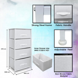 Clarisworld Drawers Storage Tower Dresser - Wood Top, Sturdy Steel Frame, Organizer Unit For Bedroom, Hallway, Entryway, Closets - thumbnail 2