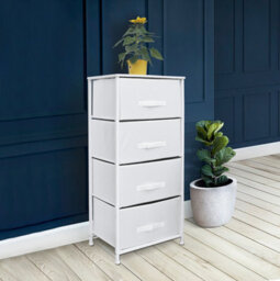 Clarisworld Drawers Storage Tower Dresser - Wood Top, Sturdy Steel Frame, Organizer Unit For Bedroom, Hallway, Entryway, Closets - thumbnail 5