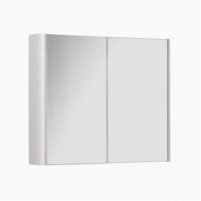 Clifton 800mm 2 Door Bathroom Mirror Cabinet- White Gloss- (Choice) - image 1