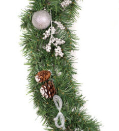 Best Artificial 9Ft / 270Cm Decorated Frozen Christmas Garland With Realistic Ice Crystals Supplied With 80 Bright White Lights - thumbnail 7