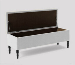 120Cm Swiss Chesterfield Ottoman Storage Bench- Plush Velvet Shoe Bench - White Upholstery Footstool With Storage - thumbnail 2