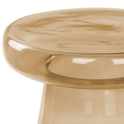 Beliani Side Table Caldera Glass Golden Brown - thumbnail 5