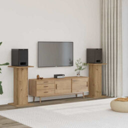 Walplus Speaker Stands 2 Pcs Artisian Oak 30X30X60 Cm Engineered Wood - thumbnail 1
