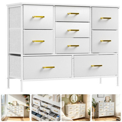Chest Of Drawers, 9 Drawer Storage Cabinet Unit For Bedroom White - image 1