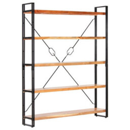 Vidaxl 5-Tier Bookcase 140X30X180 Cm Solid Acacia Wood Bookcases - thumbnail 1