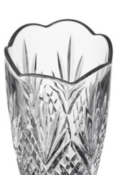 Orsina Modern Crystal Scalloped Vase,unique Clear Embossed Cylinder Vase,fluted Design Decorative Vase  For Décor - thumbnail 3