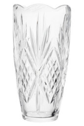Orsina Modern Crystal Scalloped Vase,unique Clear Embossed Cylinder Vase,fluted Design Decorative Vase  For Décor - thumbnail 1