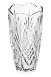 Orsina Modern Crystal Scalloped Vase,unique Clear Embossed Cylinder Vase,fluted Design Decorative Vase  For Décor - thumbnail 2