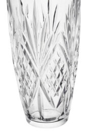 Orsina Modern Crystal Scalloped Vase,unique Clear Embossed Cylinder Vase,fluted Design Decorative Vase  For Décor - thumbnail 5