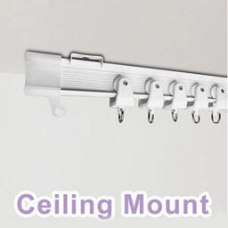 5M Ceiling Mount Curtain Track Window Rod Rail System Flexible Accessory Set - thumbnail 1