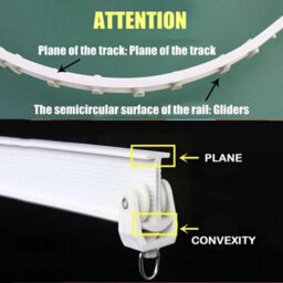 5M Ceiling Mount Curtain Track Window Rod Rail System Flexible Accessory Set - thumbnail 4
