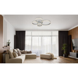 Luminosa Lighting Luminosa Rubio Integrated Led Semi Flush Ceiling Light Grey 5X Led Dimmable 2700-6000K Remote Control - thumbnail 6