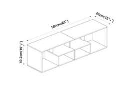 Urbn-Living Urbnliving 160Cm Height Rustic Brown/black Large Double Wooden Side Coffee Table With Storage Shelves Tv Stand - thumbnail 5