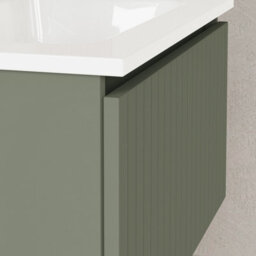 Banyetti Linea Muscat Sage Ribbed Wall Hung Vanity Unit 600mm X 460mm - thumbnail 2