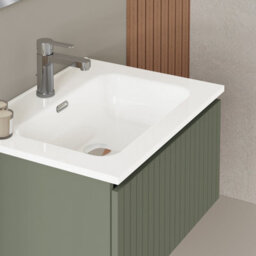 Banyetti Linea Muscat Sage Ribbed Wall Hung Vanity Unit 600mm X 460mm - thumbnail 3