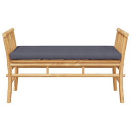 Walplus Garden Bench With Cushion Brown 110 X 38 X 65Cm Bamboo - thumbnail 4