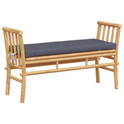 Walplus Garden Bench With Cushion Brown 110 X 38 X 65Cm Bamboo - thumbnail 6