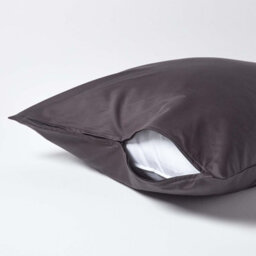 Homescapes Dark Charcoal Grey Continental Egyptian Cotton Pillowcase 1000 Tc, 80 X 80 Cm - thumbnail 3