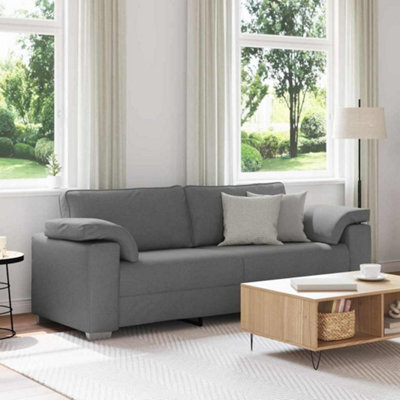 Vidaxl Sofa With Cushion Dark Grey 219 X 77 X 82 Cm Fabric - image 1