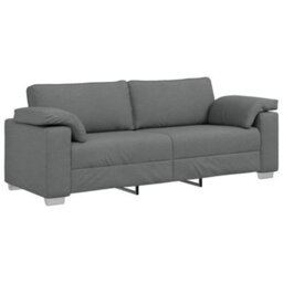 Vidaxl Sofa With Cushion Dark Grey 219 X 77 X 82 Cm Fabric - thumbnail 2